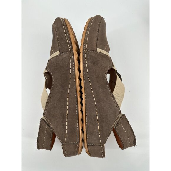 V Italia Leather Slingback Shoe Women 40 (9) Taupe Nubuck Shock Absorber Comfort - Picture 8 of 10